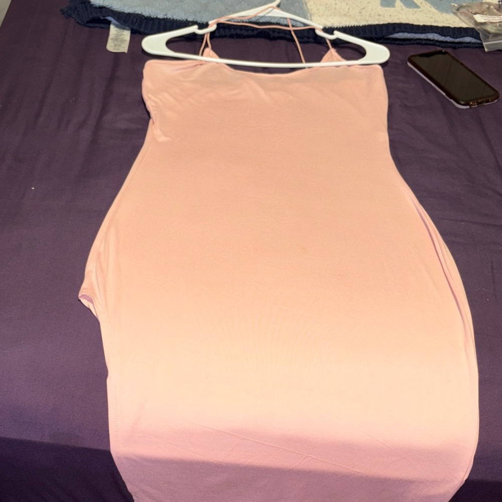 Chic Strapless Pink Dress